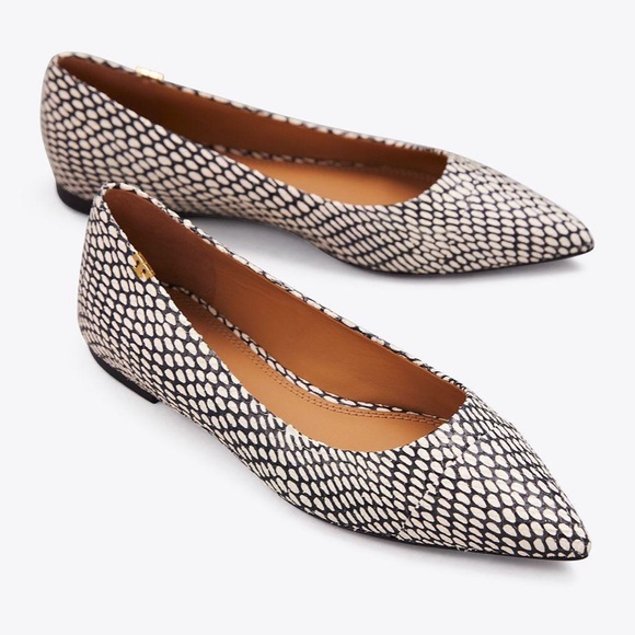 Tory Burch Shoes - Tory Burch NWOT snake print cap toe pointy flat